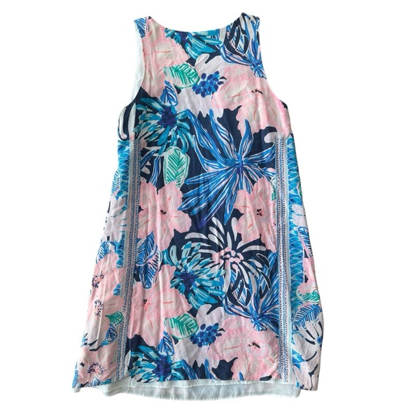 Lilly Pulitzer Jackie Silk Shift Mini Dress Sugar‎ Mambo Hawaiian Hibiscus Small - Picture 4 of 6